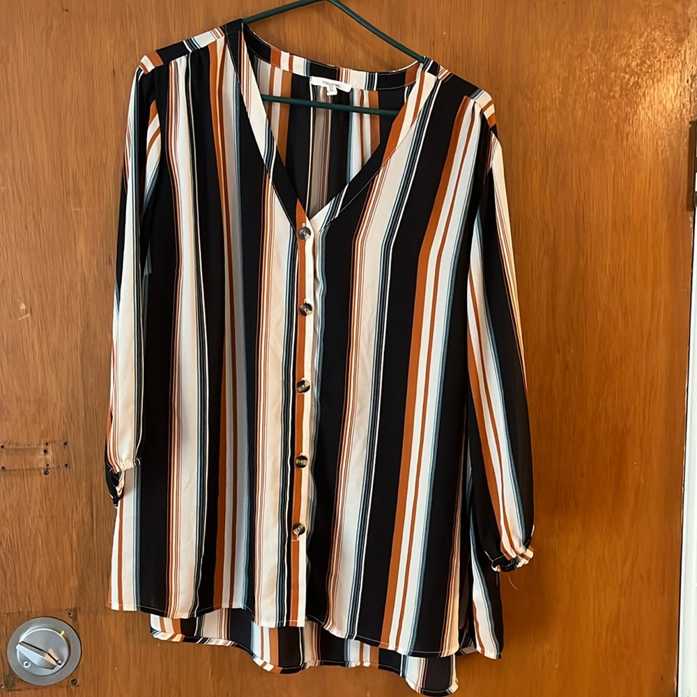 Striped button up tunic